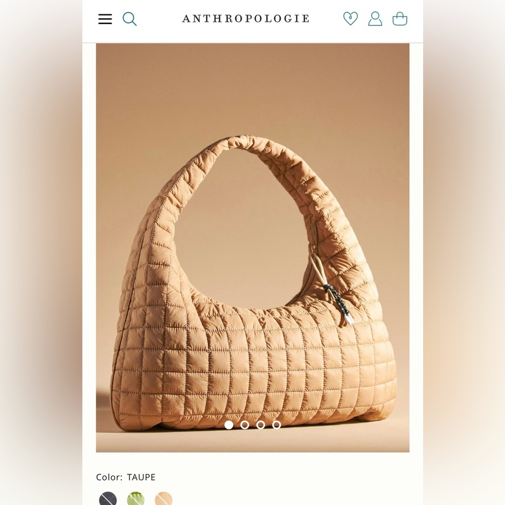 Anthropologie slouchy quilted puffer tote